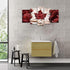 5 Pieces Modern Canvas Painting Wall Art  Flag Of Canada Constructed Of Maple Leaves White Birch Bark Country Symbol